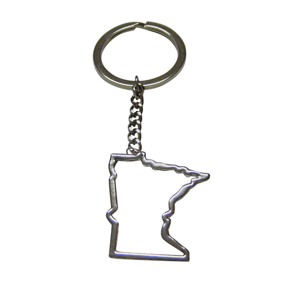 Minnesota State Map Outline Keychain - Gem